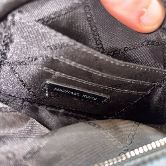 Michael Kors Metallic Deco Small Leather Camera / Crossbody Bag in Black - Picture 11 of 13